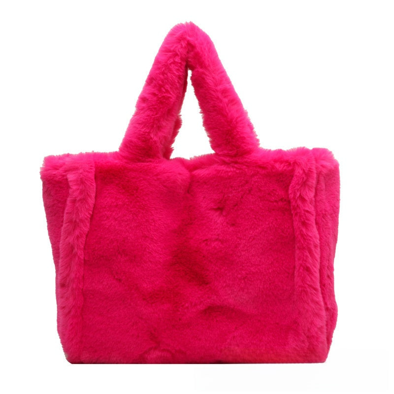 Plush Tote Bag with Magnetic Closure