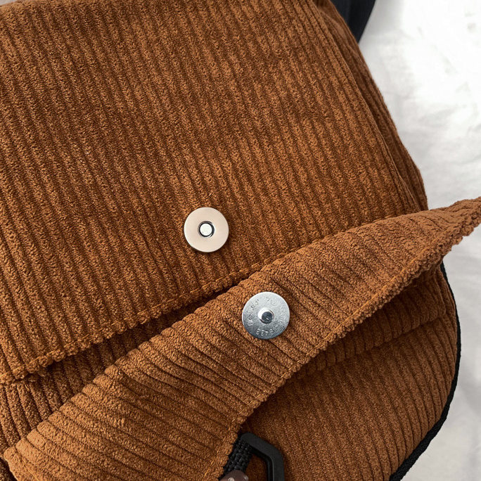 Striped Corduroy Mini Backpack
