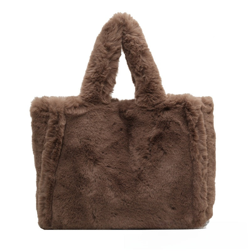 Plush Tote Bag with Magnetic Closure