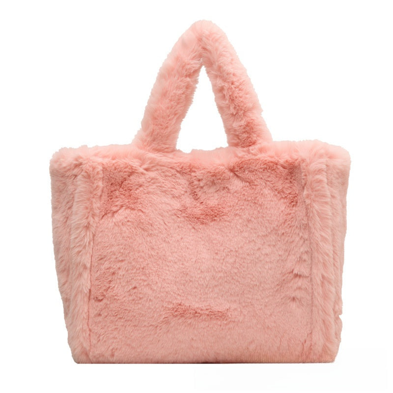 Plush Tote Bag with Magnetic Closure