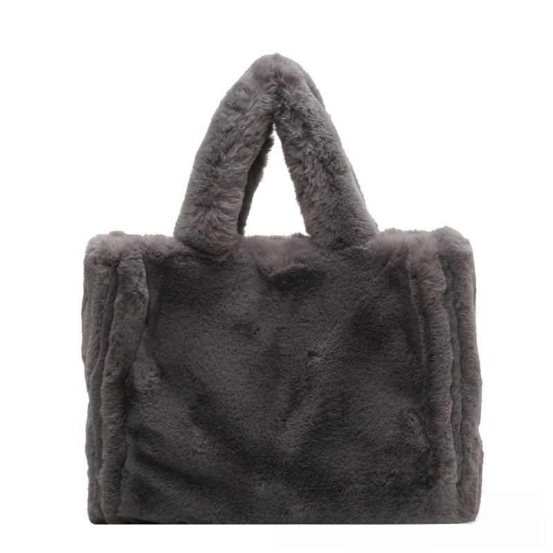 Plush Tote Bag with Magnetic Closure