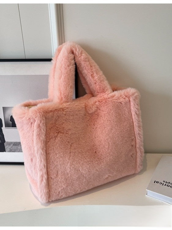Plush Tote Bag with Magnetic Closure
