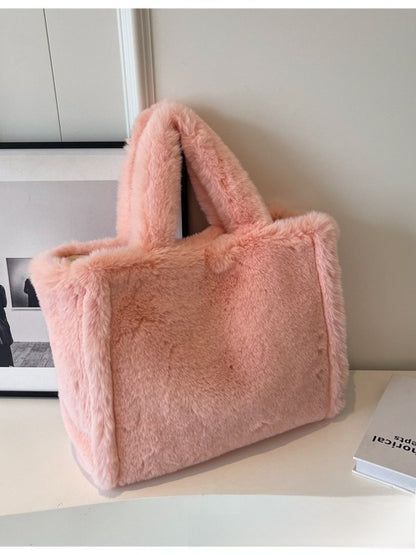 Plush Tote Bag with Magnetic Closure
