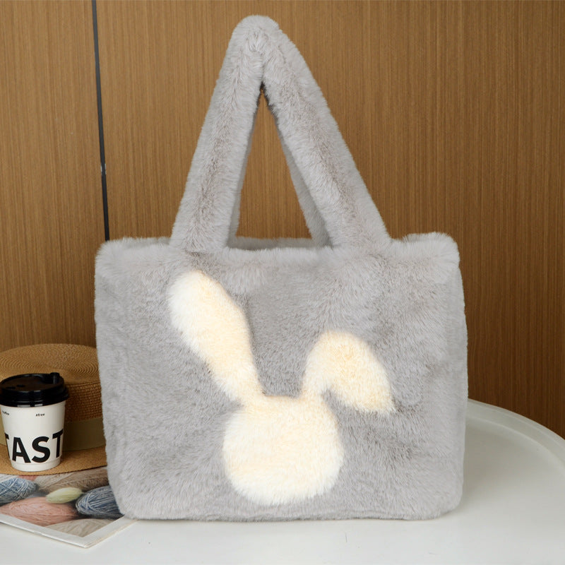 Rabbit Ear Plush Tote Bag
