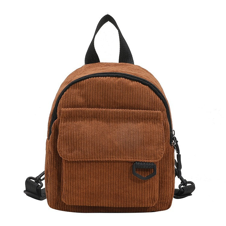Striped Corduroy Mini Backpack