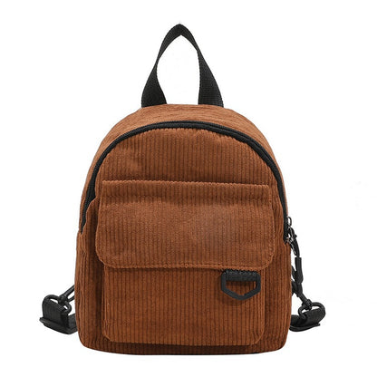 Striped Corduroy Mini Backpack