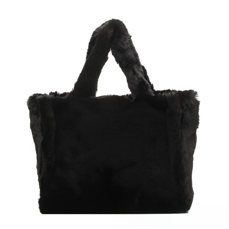 Plush Tote Bag with Magnetic Closure