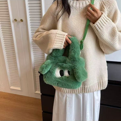 Plush Cartoon Crossbody Bag with Chain Strap