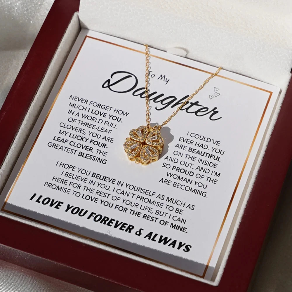 To My Daughter - Leaf Clover Necklace