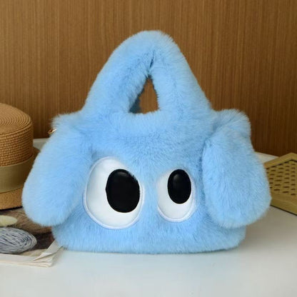 Plush Cartoon Crossbody Bag with Chain Strap