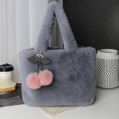Plush Tote Bag Cherry