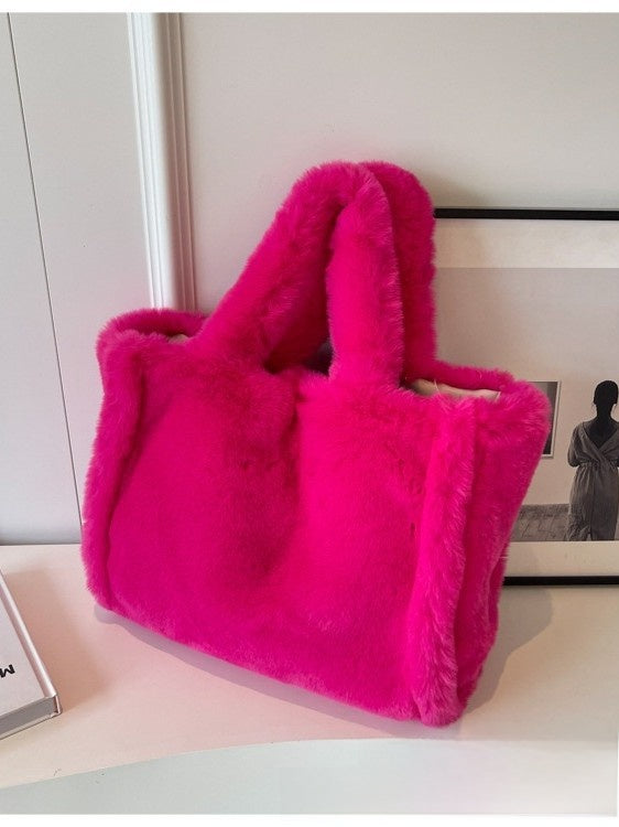 Plush Tote Bag with Magnetic Closure