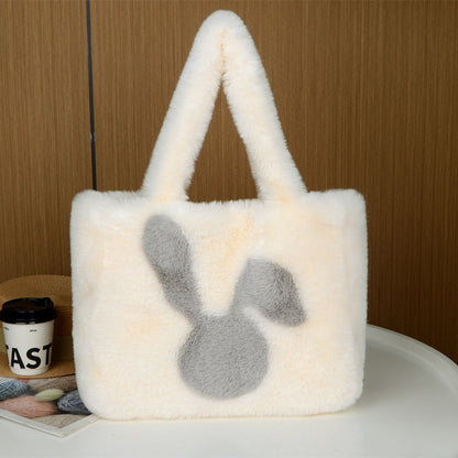 Rabbit Ear Plush Tote Bag