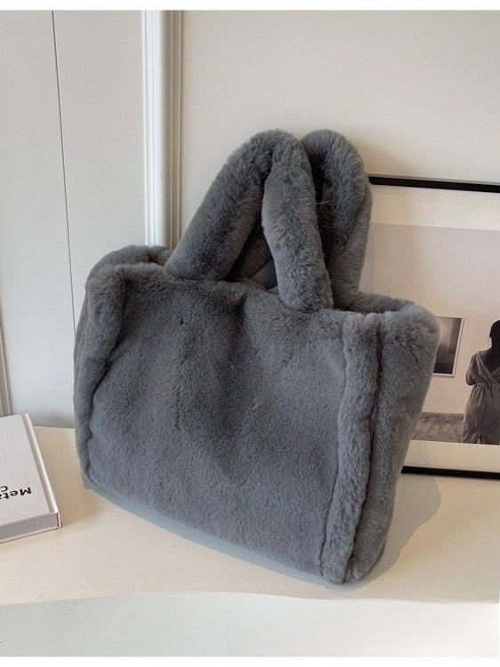 Plush Tote Bag with Magnetic Closure